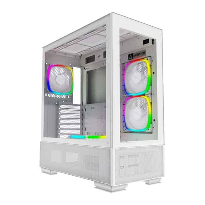 Montech SKY TWO White Mid Tower PC Case with 4x ARGB Fans